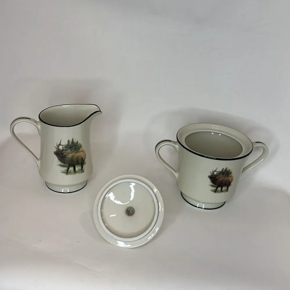 Wildlife Designs Inc Collections 8 Oz Creamer & 12 Oz Sugar Bowl With Lid Set 3